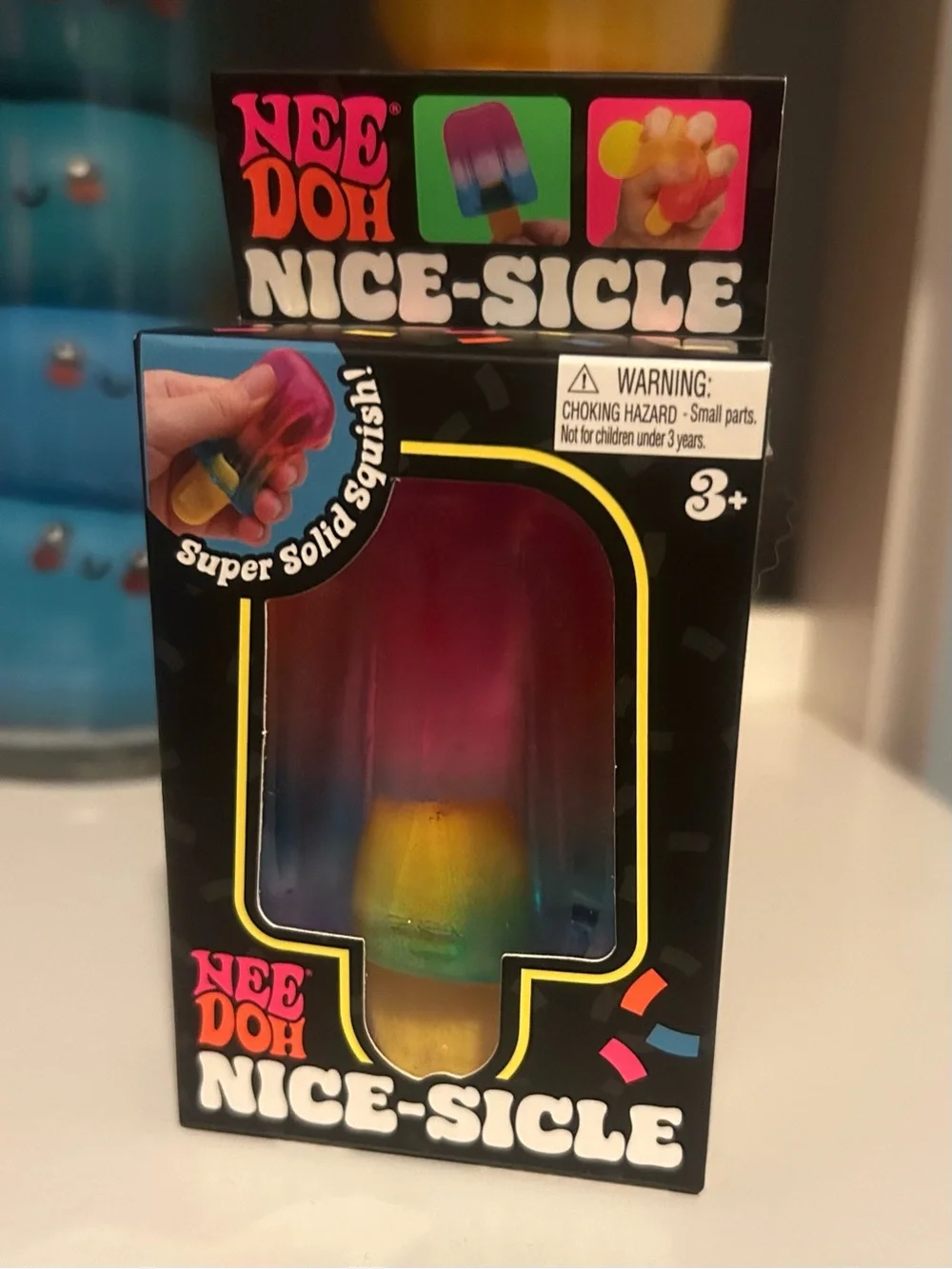 NeeDoh Nice-Sicle Rainbow Popsicle Schylling Authentic Super Solid Squish w/ Box